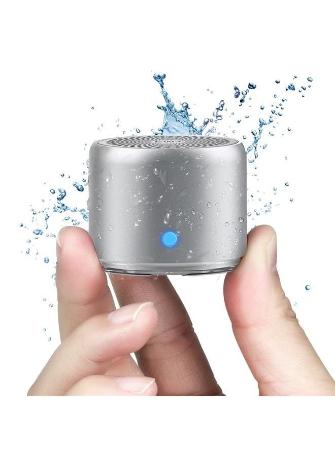 EWA - Travel Case Packed, Wireless Mini Bluetooth Speaker with Custom Bass Radiator. EWA A106, Small But Loud, The Next Generation of Portable Speakers for Home, Outdoors, Shower (Silver)1.89* 1.57 inches - Image 1