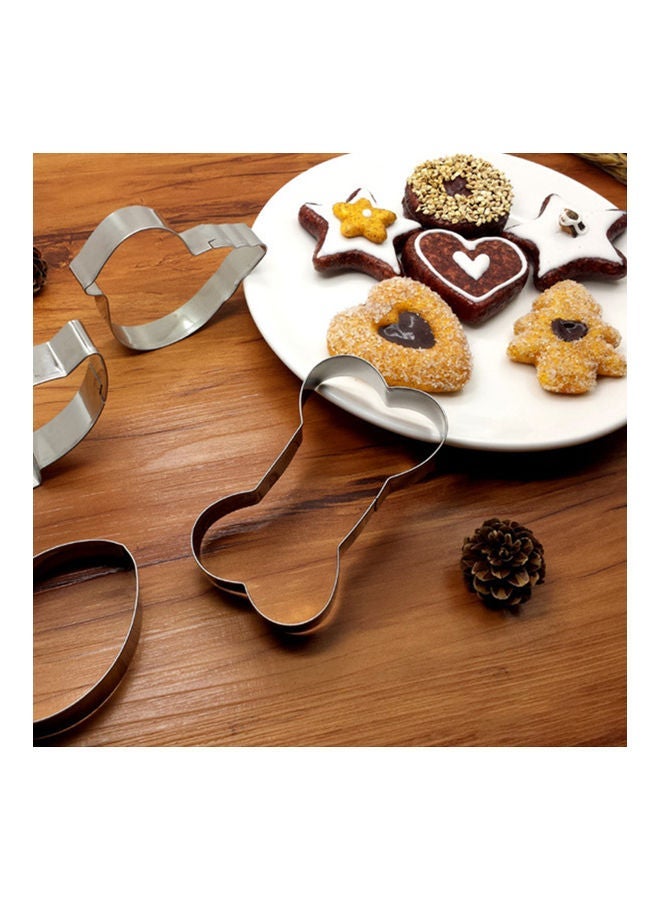 NIBEMINENT 30-Piece Cookie Mold Baking Tool Silver 33.0 x 25.0 3.0cm - Image 3