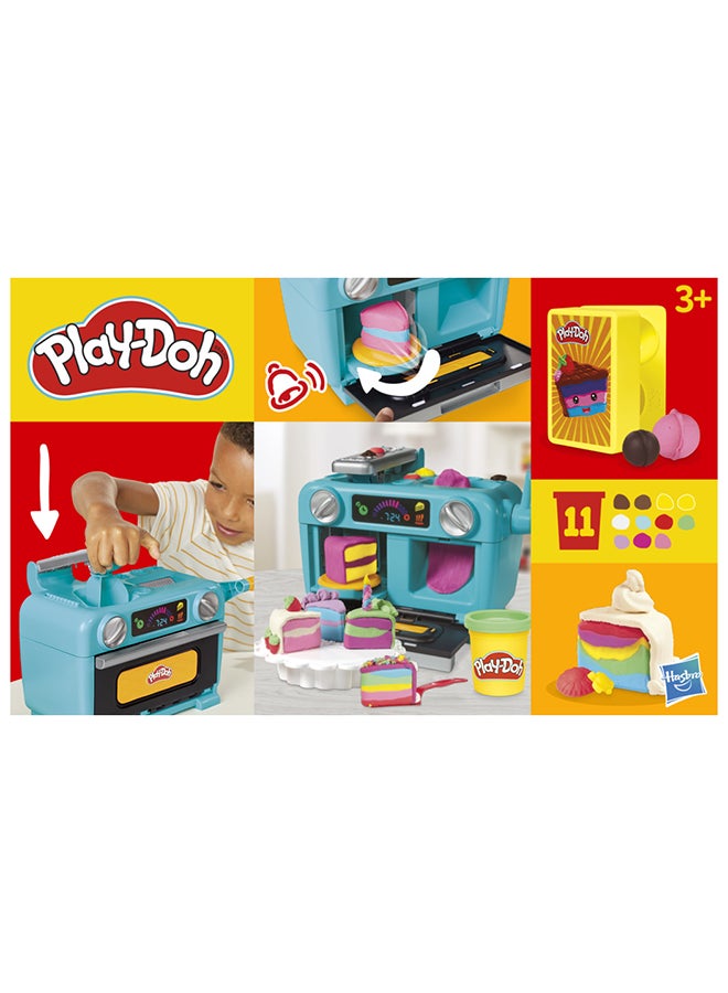 Play-Doh مجموعة لعب كعكة بلاي دو سوبر سلايس، فرن ألعاب مع ملحقات مطبخ بلاي و 11 علبة من مركب النمذجة، فنون وحرف للأطفال، أعمار 3 سنوات فما فوق - Image 3