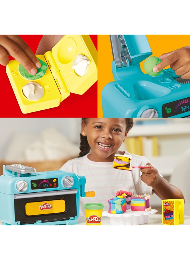 Play-Doh مجموعة لعب كعكة بلاي دو سوبر سلايس، فرن ألعاب مع ملحقات مطبخ بلاي و 11 علبة من مركب النمذجة، فنون وحرف للأطفال، أعمار 3 سنوات فما فوق - Image 5