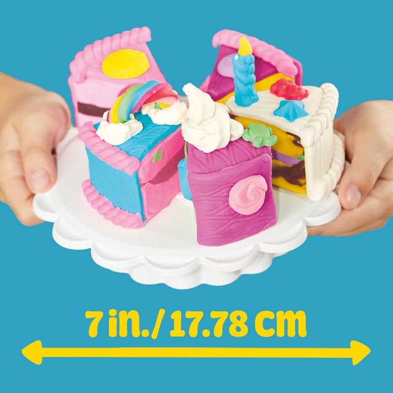 Play-Doh 0Super Slice Cake Playset with Toy Oven and 11 Modeling Compound Cans - Image 5