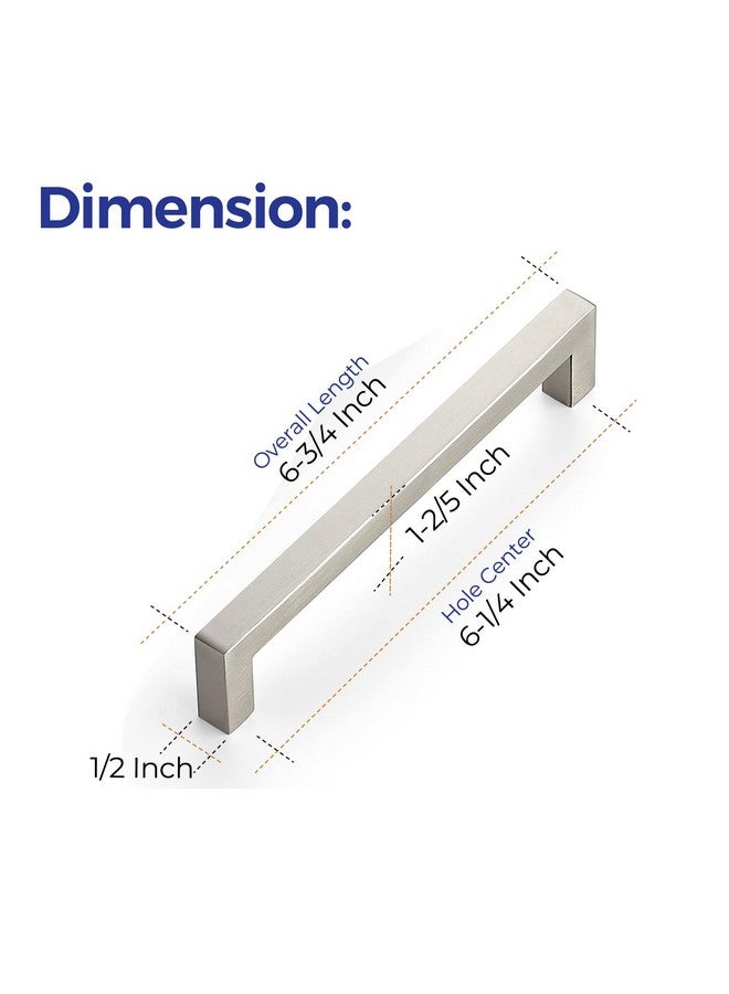 Ravinte 32 Pack 6-1/4 Inch Kitchen Square Cabinet Handles Satin Nickel Pulls Brushed Nickel Kitchen Cabinet Hardware Handles for Cupboard Drawer Pulls - Image 3