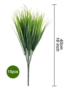 HAWAWA Artificial Grass Plants, Fake Grass UV Resistant Plastic Faux Wheat Grass Greenery Shrubs for House Garden Patio Front Porch Windowsill Balcony Indoor Outdoor Decor  - Image 2