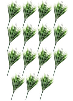 HAWAWA Artificial Grass Plants, Fake Grass UV Resistant Plastic Faux Wheat Grass Greenery Shrubs for House Garden Patio Front Porch Windowsill Balcony Indoor Outdoor Decor  - Image 1
