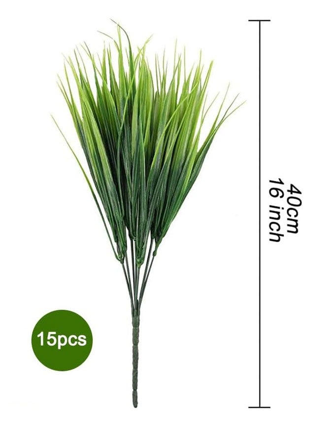 وهاواي Artificial Grass Plants, Fake Grass UV Resistant Plastic Faux Wheat Grass Greenery Shrubs for House Garden Patio Front Porch Windowsill Balcony Indoor Outdoor Decor  - Image 2