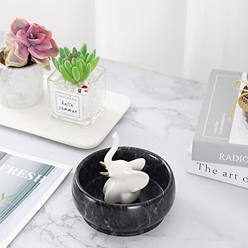 CM CHIC MONDAY 4.72 Inch Decorative Bowls - Natural Marble Key, Coffee Table Centerpiece, Soap Serving, Incense Burner, Smudge Bowl - Image 2