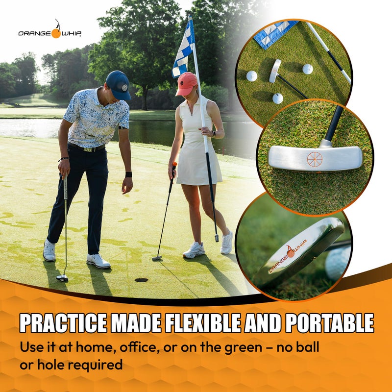 Orange Whip Putter Blade Made in USA, Golf Swing Trainer for Putting, 35" - Image 5