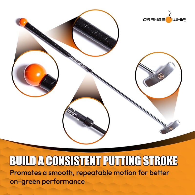 Orange Whip Putter Blade Made in USA, Golf Swing Trainer for Putting, 35" - Image 2