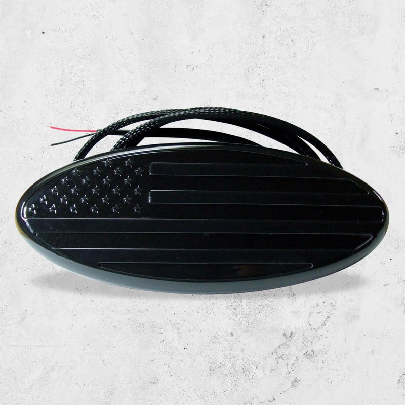 AUTOGEM 9â€ Lighted American Flag Grille Emblem â€“ Black LED Oval Badge for Ford F150 F250 F350, Edge, Explorer, Ranger (9-Inch) - Image 3