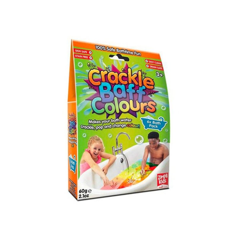 Zimpli Crackle Baff Colours 6 Pack, 60 g, Colour Changing Crackling Bath Powder for,Sensory Bath Time Toy, Skin Safe, Drain Safe, Easy Clean, Stain Free, Biodegradable - Image 2