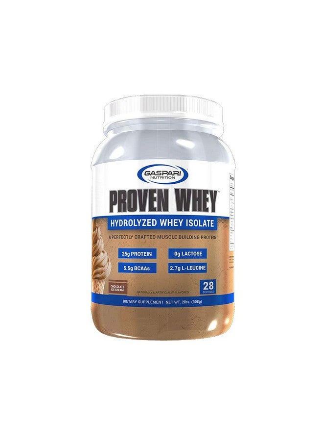 Gaspari Nutrition Proven Whey, 100% Hydrolyzed Whey Isolate, High Protein, Lactose Free, Low Carbohydrate and Low Sugar (Chocolate Ice Cream, 2 Pound (Pack of 1))