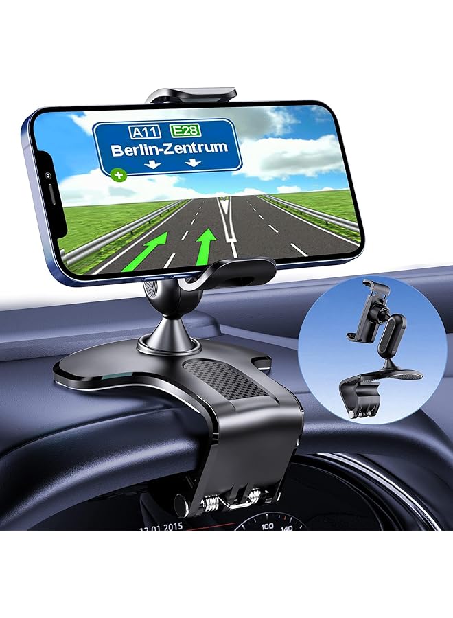 Green Tiger Rotation Cell Phone Holder, 360 Degree Dashboard Car Clip Mount Stand Versatile Rotation Phone Holder Car Phone Holder with Clip Mount Car Interior Cell Phone Holder for 2.35 inch Smartphone (Black)
