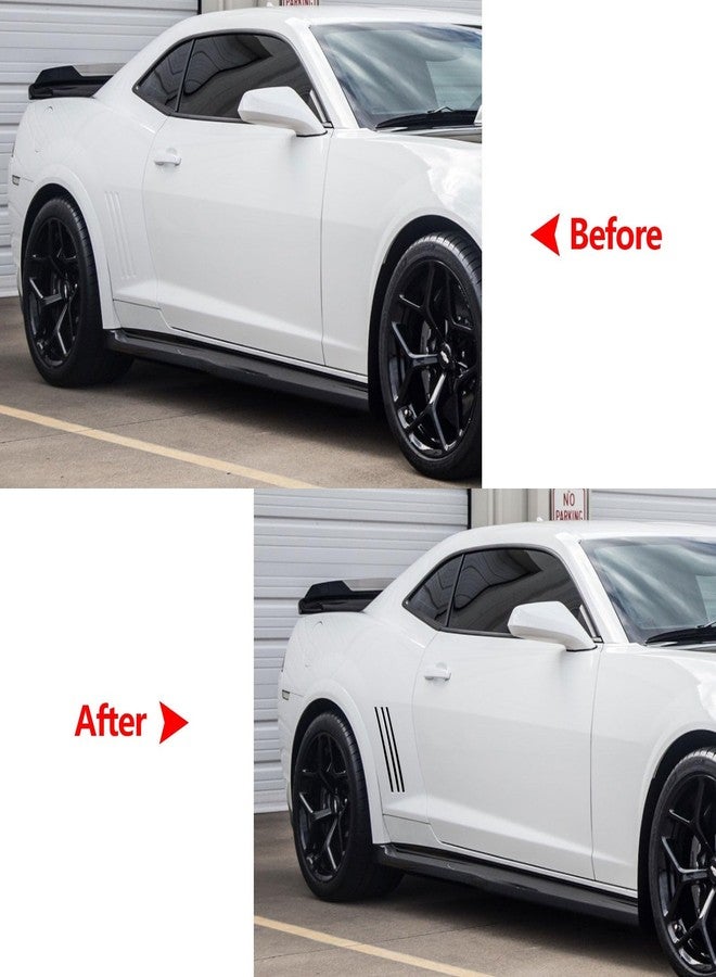 Xotic Tech 6pcs Car Body L&R Side Vent Insert Stripe Decal Vinyl Inlay Side Vent Gill Sticker Compatible with Chevrolet Camaro 2010-2015 (Glossy Black) - Image 2