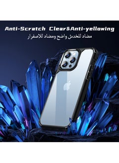 UCHUANG iPhone 13 Pro Max Case Clear Cover Ultra Thin Silicone Shockproof Hard Back Cases Transparent Protective Slim Phone Case for Apple iPhone 13 Pro Max 6.7 inch - Black  - Image 3