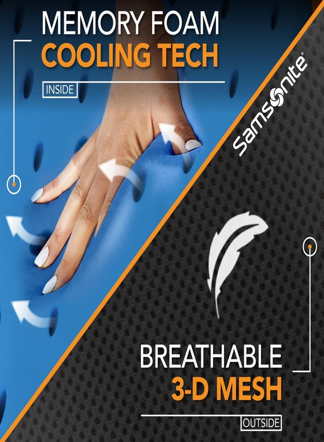 Samsonite Ergonomic Neck Pillow - Large Car Neck Pillow for Driving, Gel Memory Foam Cushion for Travel, Cooling Car Support Headrest for Road Trips, Fits Cars, SUV's, Trucks, and Desk Chairs, Black - Image 3