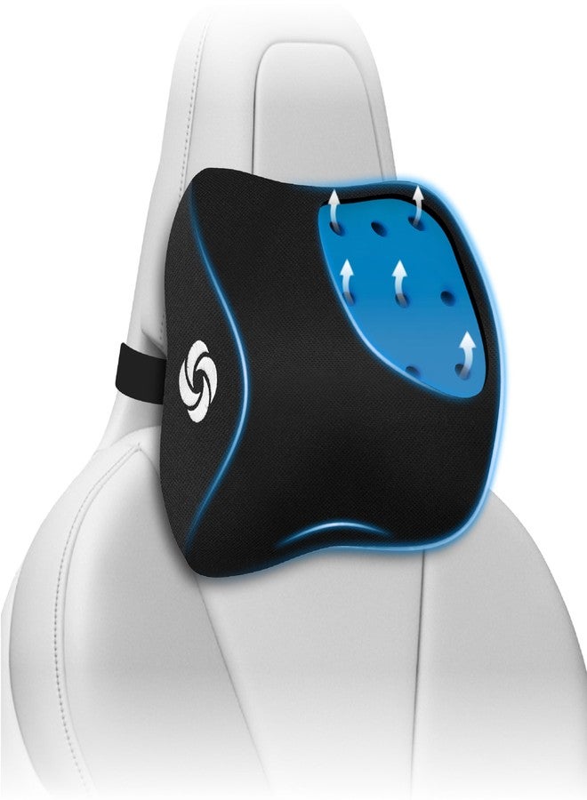 Samsonite Ergonomic Neck Pillow - Large Car Neck Pillow for Driving, Gel Memory Foam Cushion for Travel, Cooling Car Support Headrest for Road Trips, Fits Cars, SUV's, Trucks, and Desk Chairs, Black - Image 1