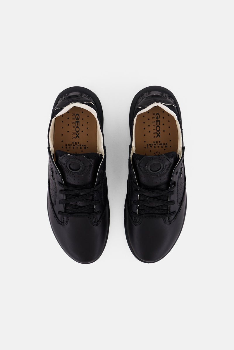 GEOX Kids Girl Lace Up Casual Shoes, Black - Image 2