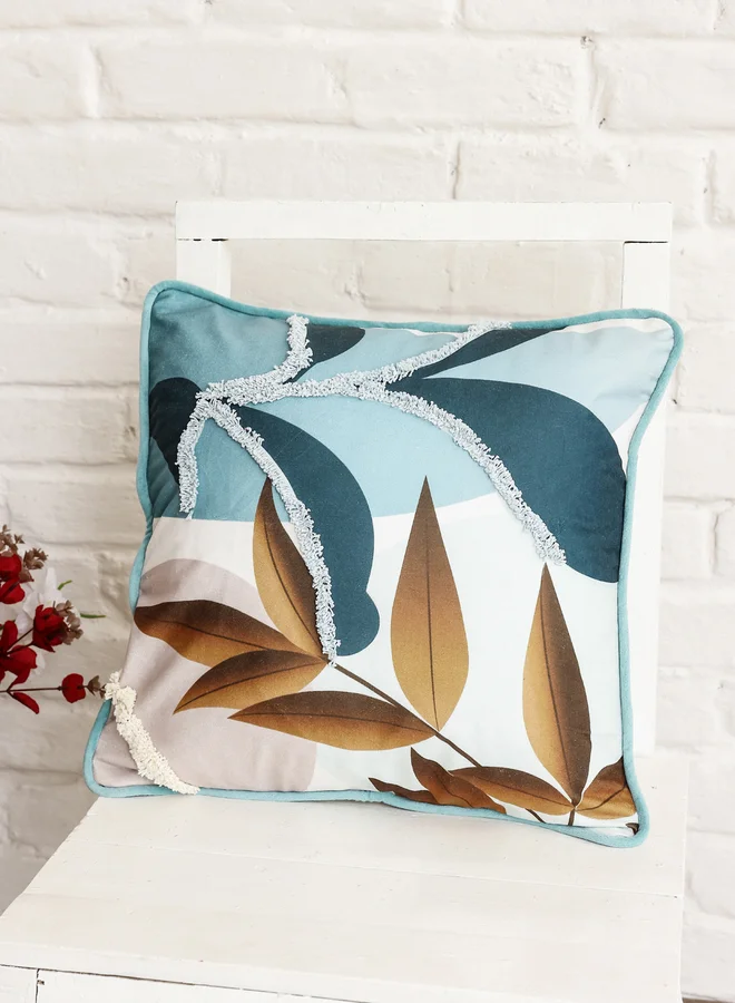 سانسكريتي هومز sanskrutihomes Floral Velvet Cushion Cover - 45x45cm