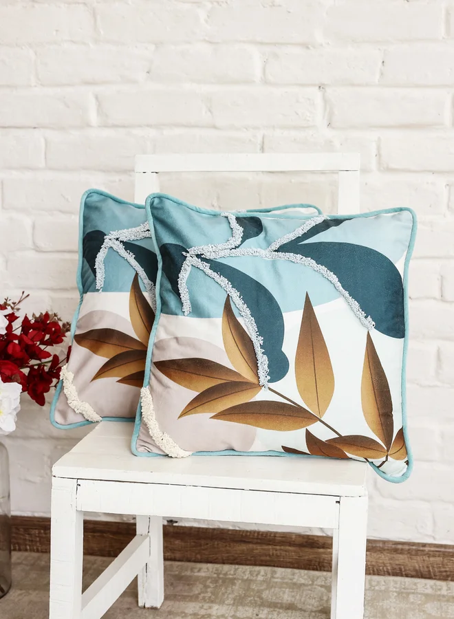 سانسكريتي هومز sanskrutihomes Floral Velvet Cushion Cover - 45x45cm