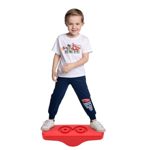 Joonly Kids Rocking Seesaw Balance Board with 5 Wooden Balls Sensory Training Rocking Board Balance Training Equipment Children Indoor Outdoor Activity Toy - Image 1