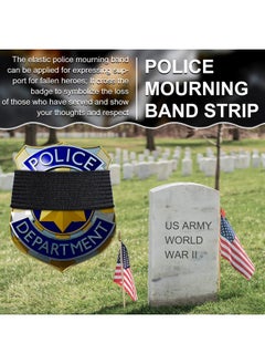 Giegxin 100 Pieces Black Police Mourning Band Stripe Elastic Funeral Honor Guard Straps Mourning Bands For Badges Police Officer Badge Mourning Twill Band  - Image 5