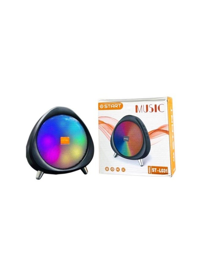 ST-L031 LED Bluetooth Speaker with RGB Lights, Wireless Portable Music Player, Black - Image 2