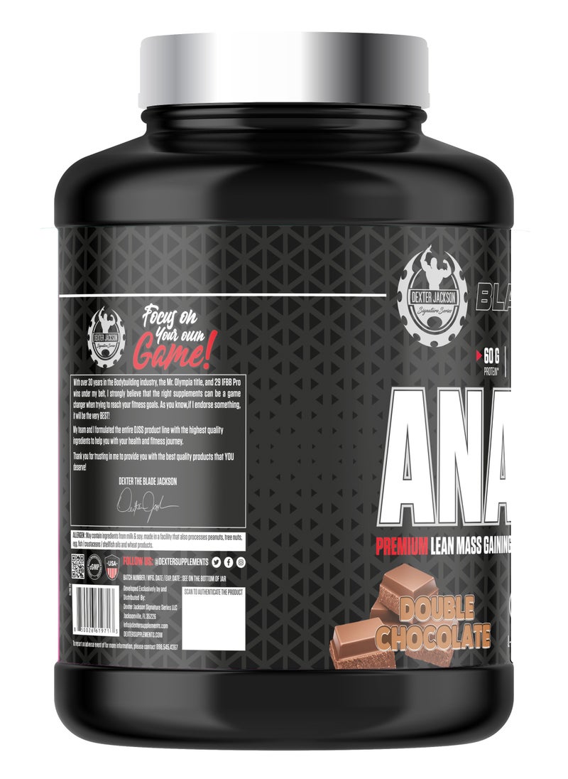 DEXTER JACKSON Black Series Anabolic Mass Gainer 6 lbs - High-Protein Muscle Builder with Creatine, Taurine & HMB (Double Chocolate)  - Image 2