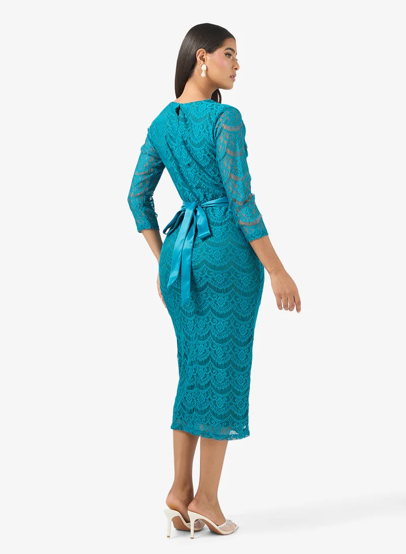 Golden Apple Lace Sheath Dress
