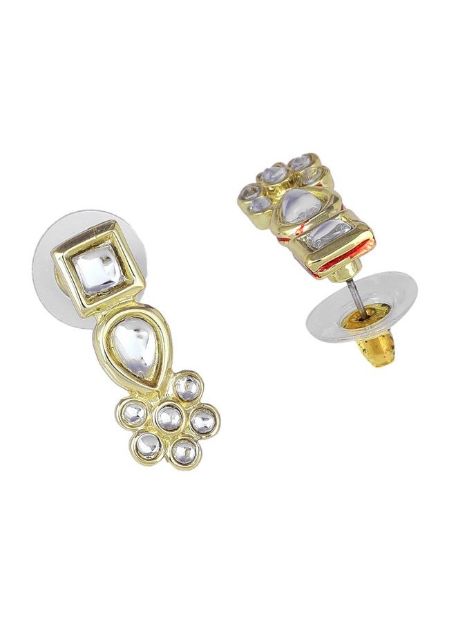 Estele Jewellery For Women Gold Plated Traditional Kundan Embellished Adjustable Necklace set for Girls and Women-9716-IG NKER - Image 4