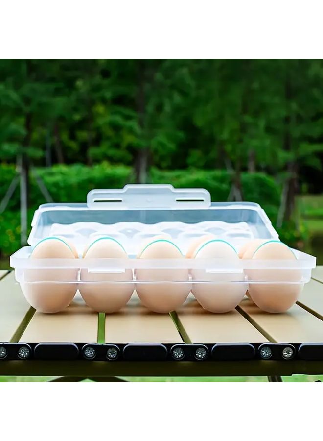 حامل بيض شفاف قابل للتكديس يحتوي على 15 حجرة، خالٍ من مادة BPA، بلاستيك متين للثلاجة والخزانة والتخييم. - Image 5