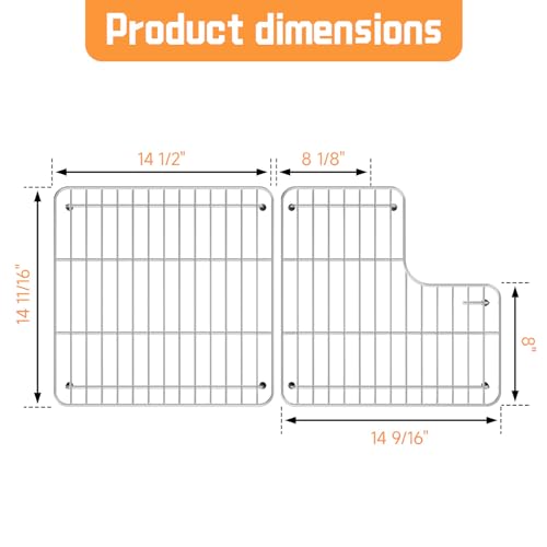 DPZM 2912x147 6489 Sink Rack K6639ST Whitehaven Bottom Basin Racks For Kohler K6488 Bottom Basin Racks Includes RightLeft with Stainless Steel 6488 Farmhouse Sink Protectors compatible - Image 3