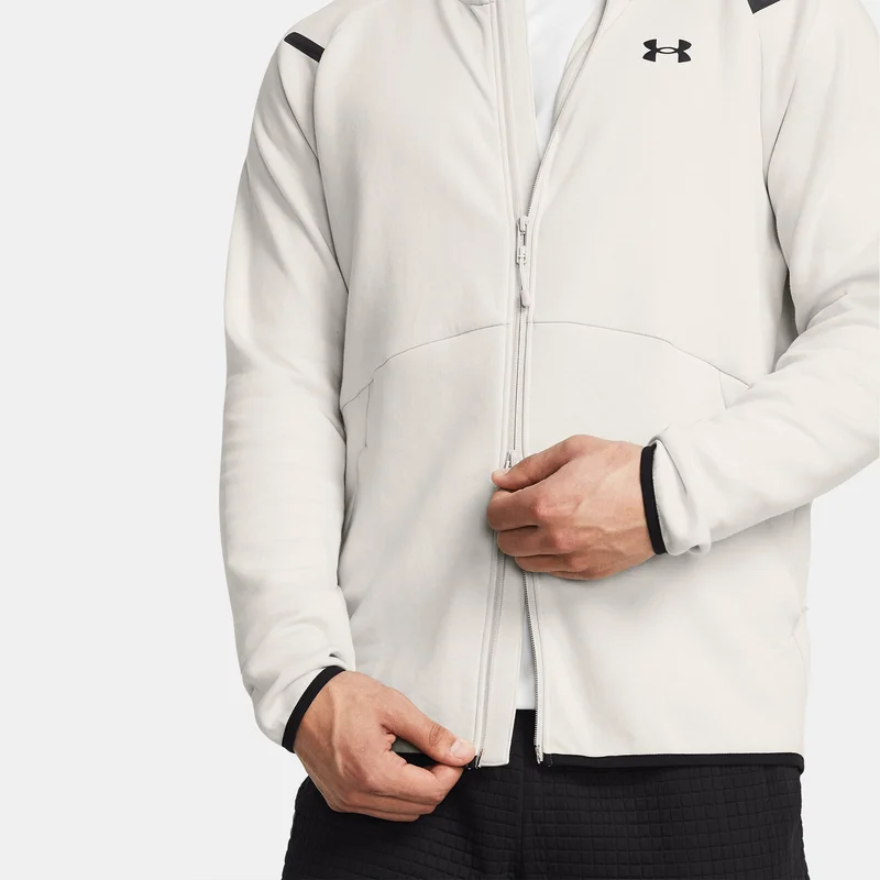 Under Armour White Men's Unstoppable Fleece Full-Zip Hoodie for Men | Best Price UAE