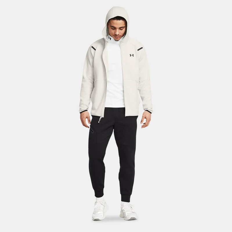 Under Armour White Men's Unstoppable Fleece Full-Zip Hoodie for Men | Best Price UAE