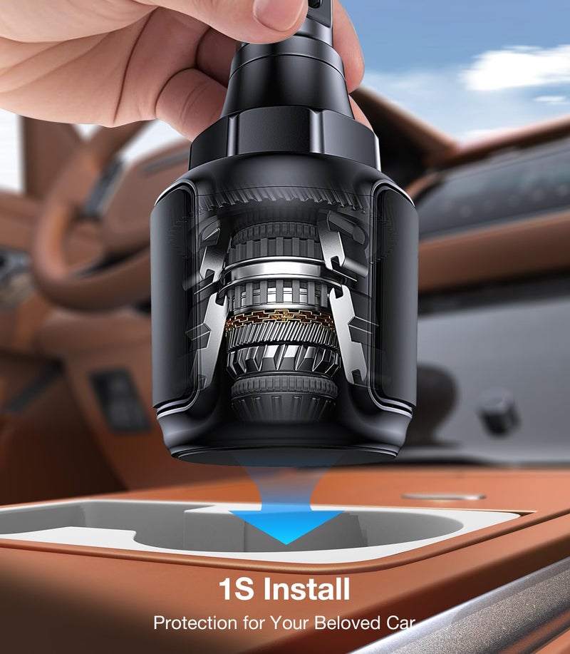 Coolpow Cup Holder Phone Holder for Car Phone Holder Cup Holder Phone Mountã€Ultra Stable & Never Shakeã€‘ Phone Holders for Your Car Cupholder Cell Phone Car Mount for iPhone Samsung All Smartphones - Image 4