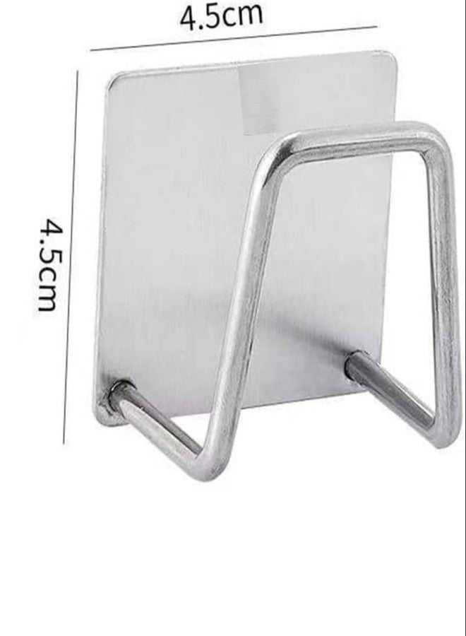 EBOFAB Stainless Steel Adhesive Sponge Holder for Kitchen Sink, Waterproof Rustproof Caddy Organizer Rack for Scrubber and Brush (Pack of 1) - Image 2