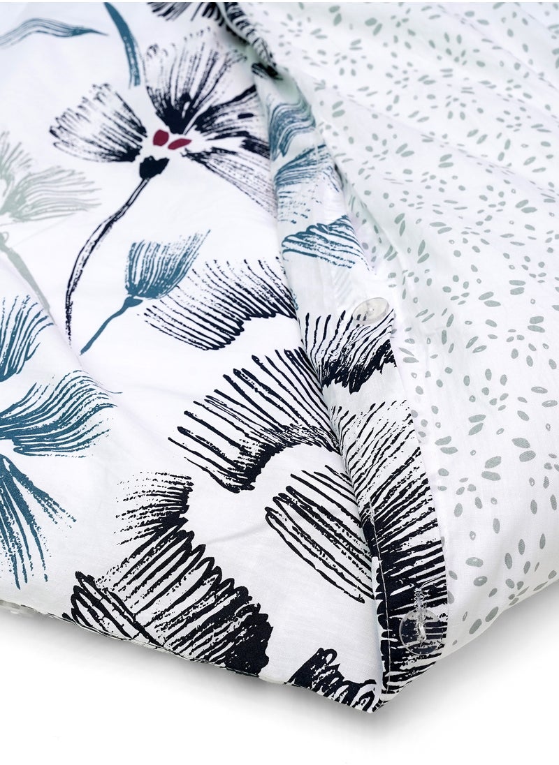 Home-Tex Design King Size 100% Cotton 6 Piece Bed Set with reversible Duvet cover - 1 Printed Flat Sheet 240x260 cm 1 Printed Duvet Cover 240x200 cm 4 Pillows 50x80 cm Design Amarande  - Image 3
