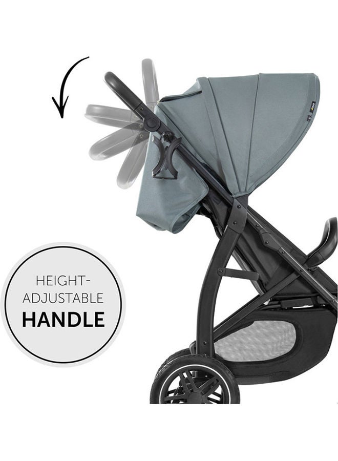 Hauck Rapid 4 Stroller – Lightweight 25 kg, Urban & All-Terrain Use, One-Hand Fold, Reclining Seat, Large Wheels, Adjustable Handlebar, Extra-Large Basket – Green - Image 5