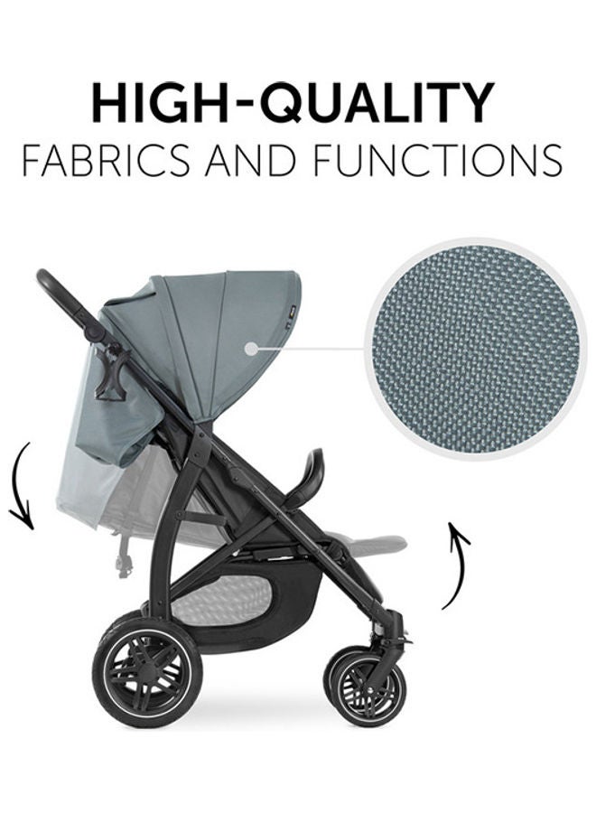 Hauck Rapid 4 Stroller – Lightweight 25 kg, Urban & All-Terrain Use, One-Hand Fold, Reclining Seat, Large Wheels, Adjustable Handlebar, Extra-Large Basket – Green - Image 3
