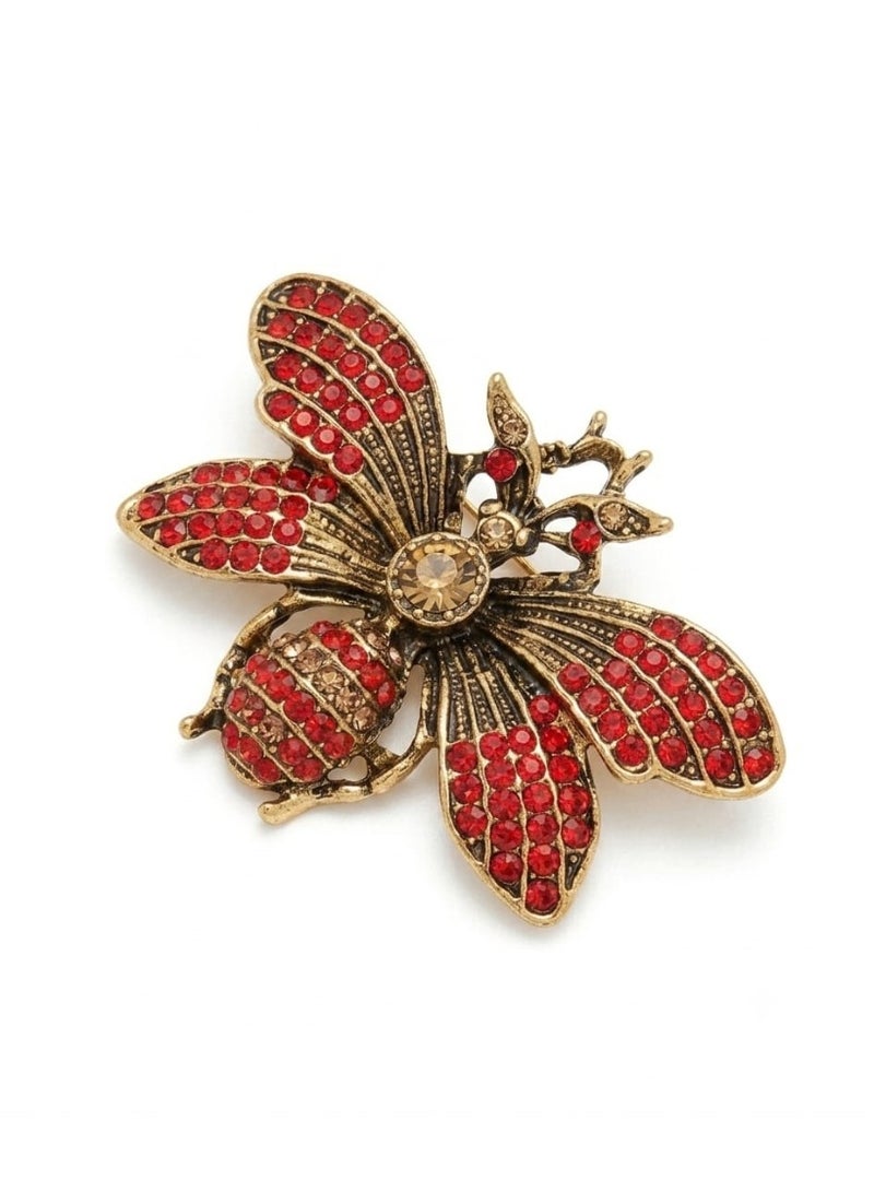 Luxury & Trendy Crystal Rhinestone Accessory Brooch Pin for Women, for clothes and Bags Fashion Enamel Available in different shapes and colors Gold/Silver (Bee 1) - Image 4