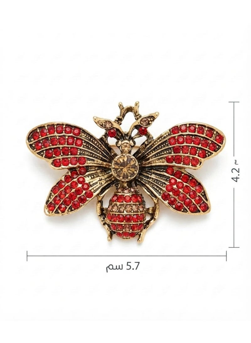 Luxury & Trendy Crystal Rhinestone Accessory Brooch Pin for Women, for clothes and Bags Fashion Enamel Available in different shapes and colors Gold/Silver (Bee 1) - Image 2