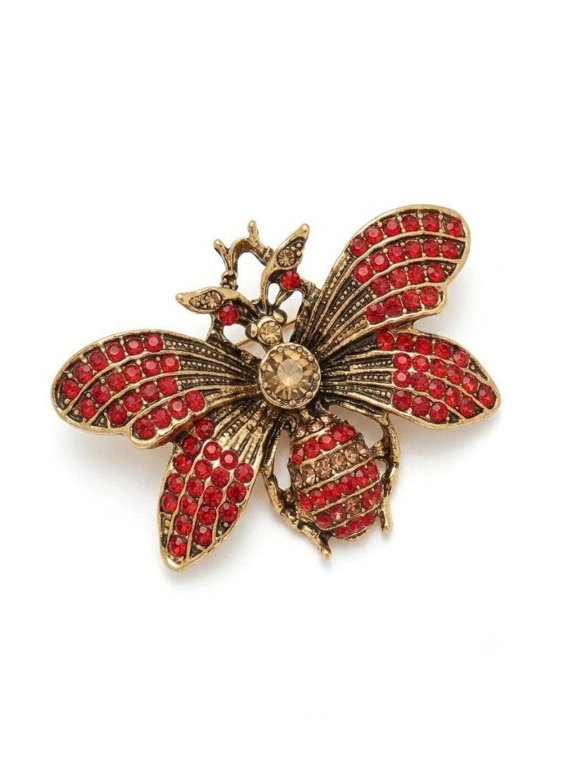 Luxury & Trendy Crystal Rhinestone Accessory Brooch Pin for Women, for clothes and Bags Fashion Enamel Available in different shapes and colors Gold/Silver (Bee 1) - Image 3