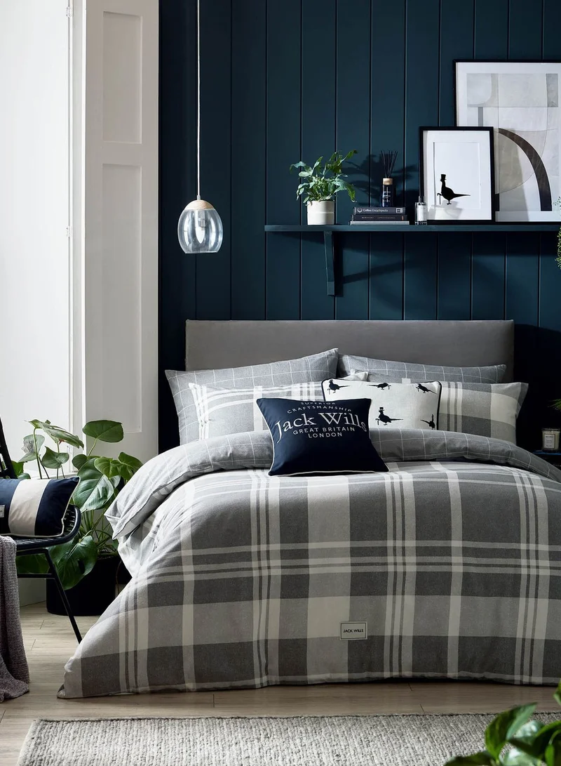 Jack Wills Brushed Check King Quilt Bedding Set 230 X 220Cm