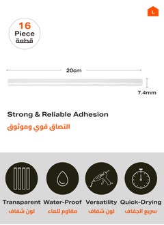 LAWAZIM Glue Sticks - 16 Piece 7.4 x 200mm - Instant Melting Quick-Drying Clear Adhesive Hot Melt Glue sticks Strong Bonding for DIY School Crafting Arts Crafts and Home Repairs Improvement Projects  - Image 2
