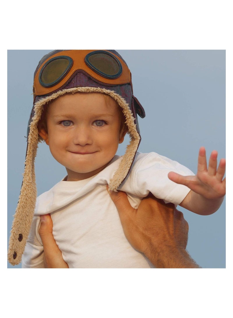 KASTWAVE Children Pilot Aviator Hat with Goggles, Warm Baby Kid Winter Earflap Pilot Cap Aviator Hat, Beanie Flight Helmet with Earmuffs  for Baby Toddler Kids - Image 5