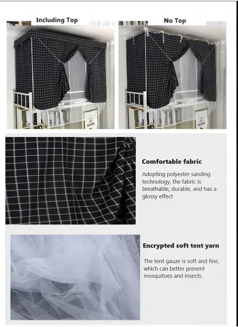 SISGL Upper Deck Single Bed Curtain Privacy Bed Tent With Stand And Mosquito Net  - Image 4