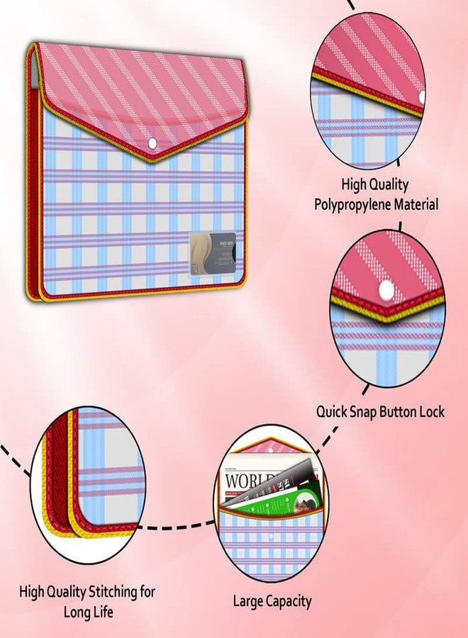 FEDUS Pack of 3 Documents Holder Envelope Folder, Stylist Printed File Storage Bag with Snap Button Transparent Plastic File for documents Certificate File Holder/Document Folder Organizer for Certificate - Image 2