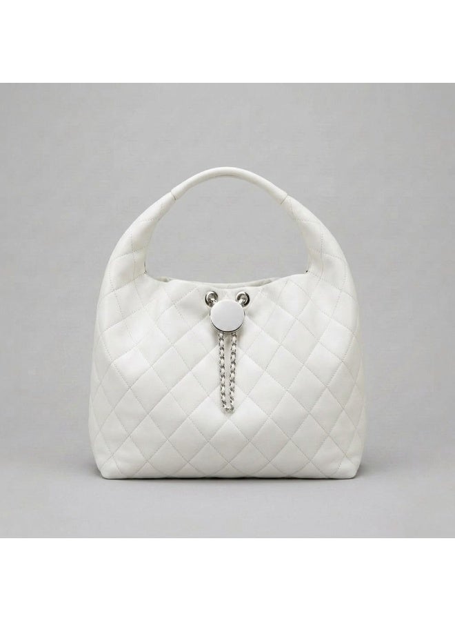 New Chanelle Hobo Shoulder Bag with Chain Accent & Magnetic Closure – Soft Leather-Look Handbag for Women