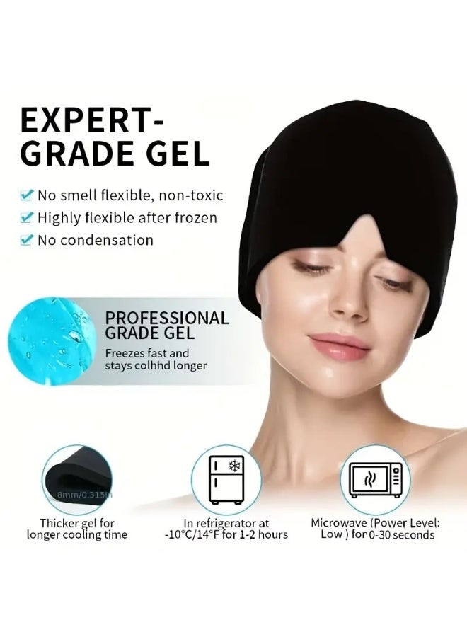 LANGMANNI قبعة صداع واحدة، رباط رأس جل تبريد الوجه، قناع عين بارد، غطاء رأس قابل للتعديل، منتج تبريد الوجه - Image 2