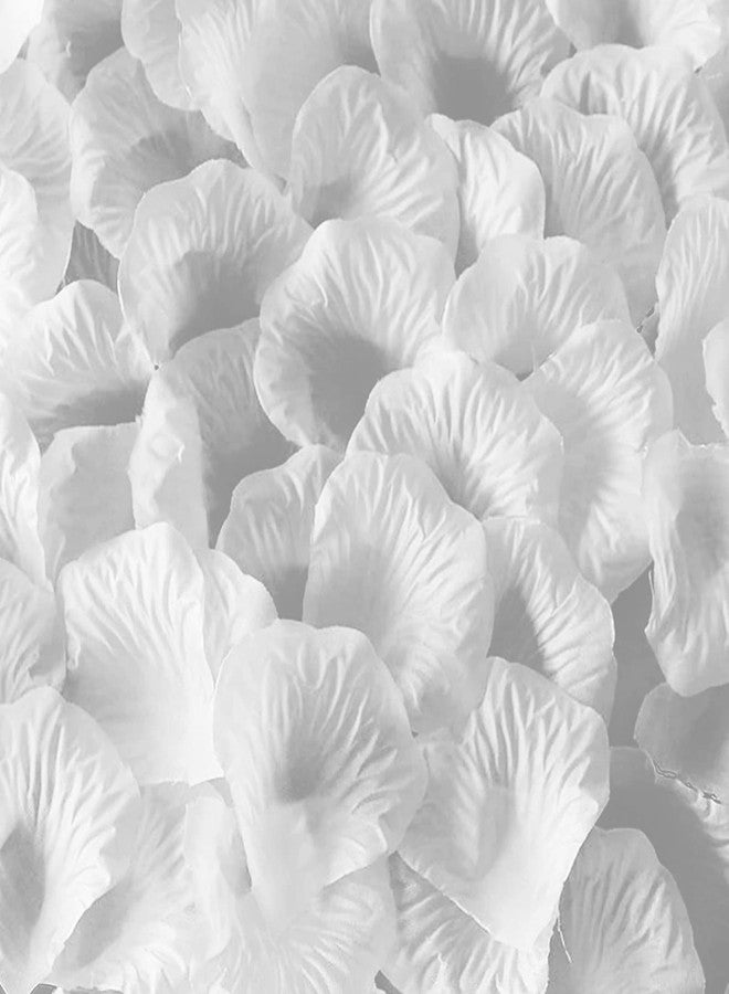 WISYOK 3600 Pcs White Silk Rose Petals, Artificial Flower Petals for Wedding, Valentine’s Day, Engagement, Special Events Decorations - Image 1