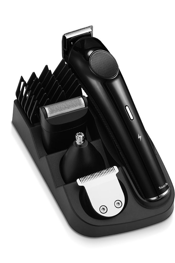 Saachi نظام العناية 10 في 1 من ساشي برو كير - مجموعة ماكينة حلاقة قابلة لإعادة الشحن مع شفرات دقيقة، شاشة LED وبطارية طويلة الأمد NL-TM-1461-BK - Image 2